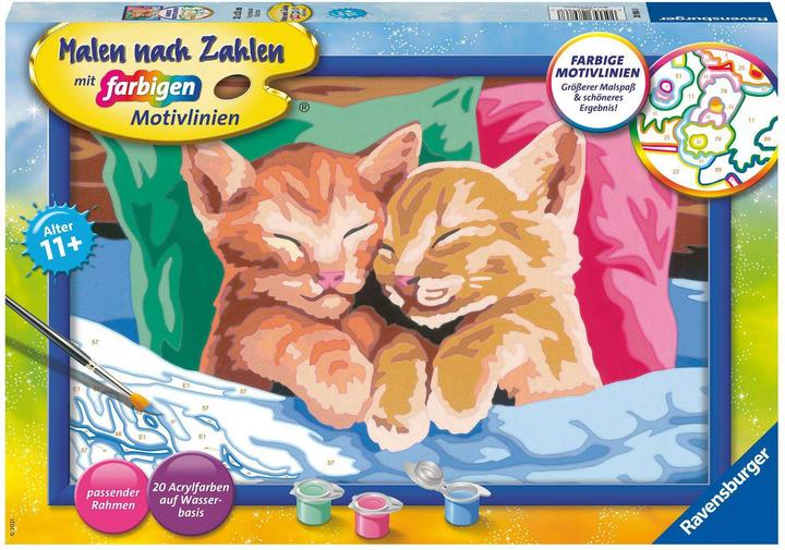 Produktbild Ravensburger Malen nach Zahlen 28986 - Verschmuste Kätzchen – Kinder ab 11 Jahren