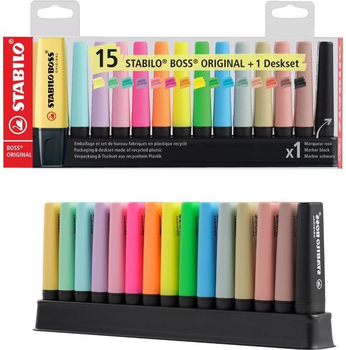 Actual product image STABILO Boss Original (Box of 6 (yellow, apricot, cloud blue, purple, pink and mint), 5 mm, 15 x)
