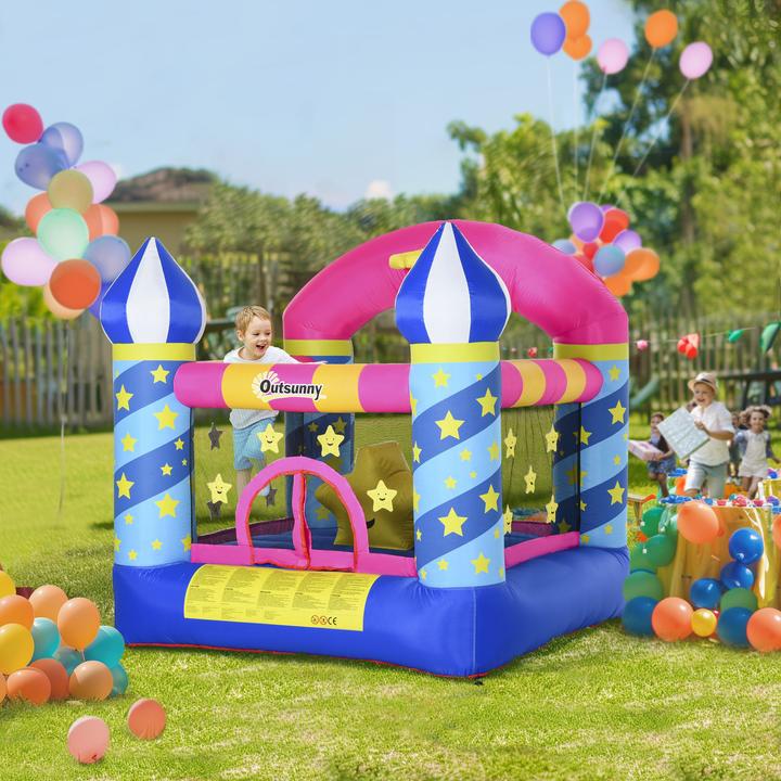 Produktbild Outsunny Kinderhüpfburg im Schloss- und Sternen Design