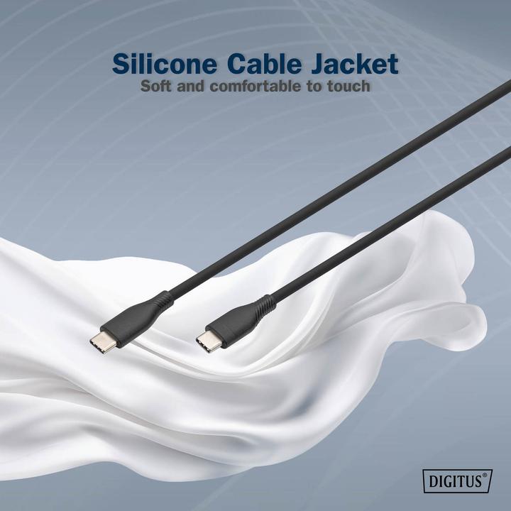 Image du produit Digitus Câble de connexion USB-C en silicone, 2m, noir (2 m, USB 2.0)