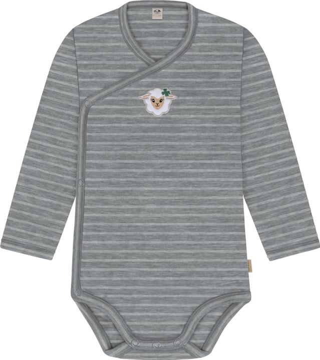 Normani Merino Baby-Body langärmeliger Wickelbody aus Merinowolle - 9341