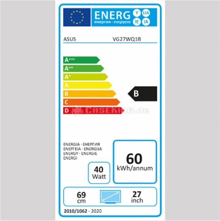 Energie-Label ASUS TUF Gaming VG27WQ1B (2560 x 1440 Pixel, 27")