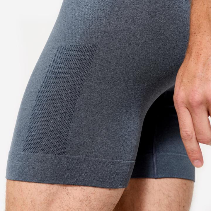 Image du produit Decathlon Boxer long sans couture homme, bleu chiné (XL)