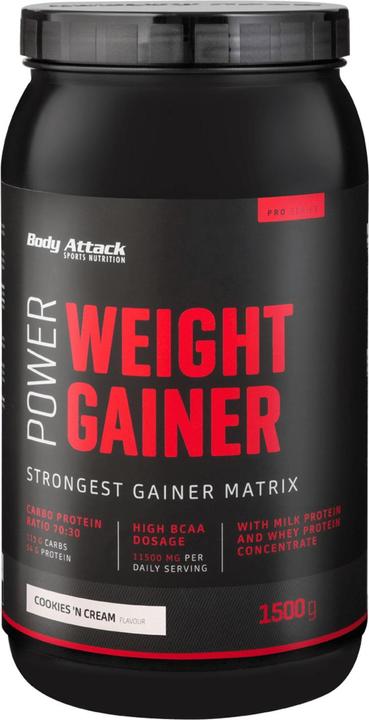 Immagine prodotto Body Attack Power Weight Gainer (barattolo da 1500 g) (Biscotti e panna, 1 pz., 1500 g)