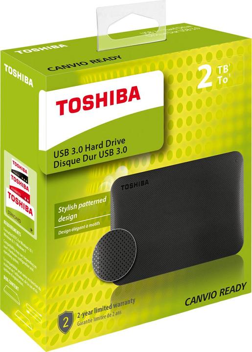 Actual product image Toshiba Canvio Ready HDTP320EK3AA 2000 GB, 2.5 inch, USB 3.2 Gen1, Black (2 TB)