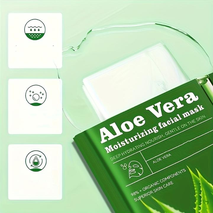 Actual product image PhoneLook 8er Pack Aloe Vera Tuchmasken feuchtigkeitsspendend und straffend mit Hyaluronsäure alkoholfrei (25 ml)