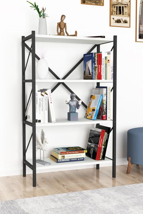Immagine prodotto VCM Legno Metallo Scaffale Portaoggetti Libreria Libri Decorativi Scaffale Portaoggetti Insasi 4 (66 x 34 x 121 cm)