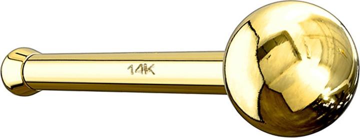 Produktbild Star Piercing Nasenstecker gerade 14k gold mit Kugel (14k Gold, ohne Messing)