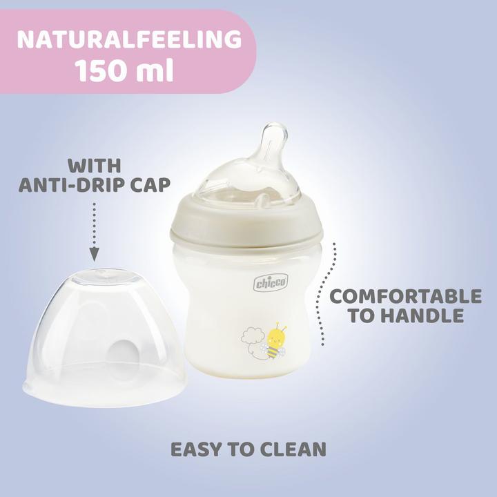 Immagine prodotto Chicco Starter Set NATURAL FEELING 2x150ml 2x250ml 1 tétine 1 Physioforma Soft 1 set di guanti UNI 0m+ (300 ml)