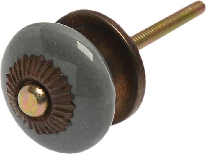Immagine prodotto Tranquillo Maniglia per mobili fatta a mano, Ø 3,3 cm, grigio/ottone