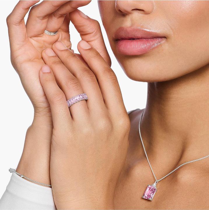 Immagine prodotto Thomas Sabo Anello con pietre rosa pavé in argento (56, 925 Argento)