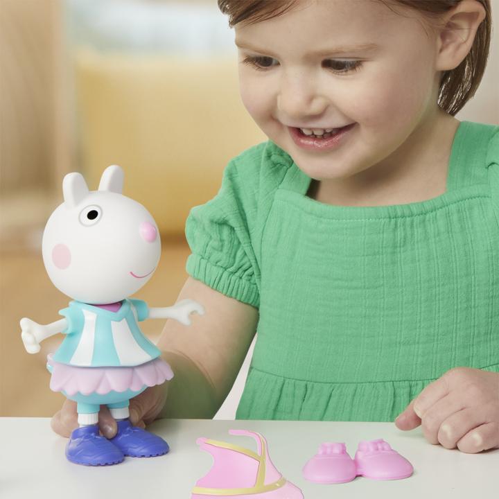 Actual product image Hasbro Peppa Pig Suzy Sheep-Up Figure with 6 Easy-On Fashion Accessories, 6-Inch Doll, Preschool Toys for G
