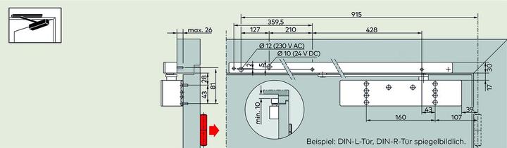 Actual product image Dormakaba Slide rail with lever G-EMR XEA (Room door, Entrance door, Wooden door, French window, Indoor)