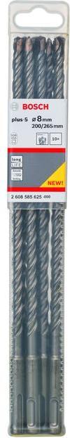 Immagine prodotto Bosch Professional Zubehör Trapano a percussione SDS plus-5, 8 x 200 x 265 mm, confezione da 10 pezzi (8 mm)
