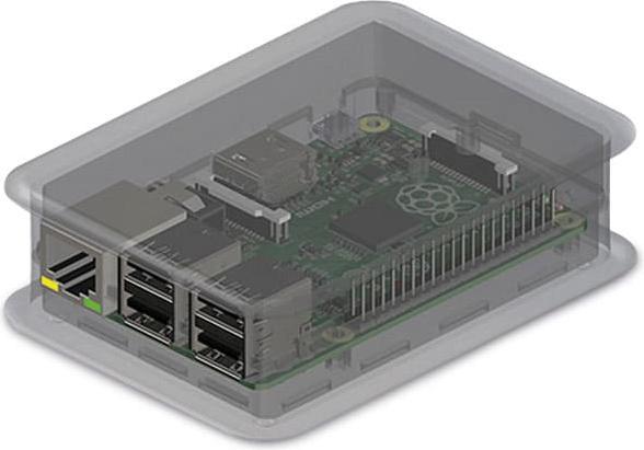 Actual product image Teko Raspberry Pi B+ Case Transparent TEK-BERRY+.0 A B TEK-BERRY+.