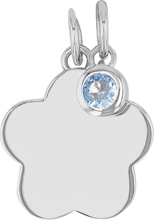 Actual product image Amor Cupid pendant for ladies, 925 Sterling silver, glass | flower (Silver 925)
