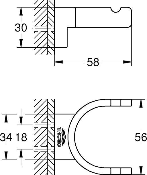 Actual product image Grohe Hook Selection double cool sunrise polished 41049GL0