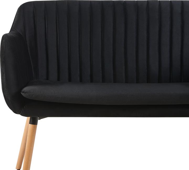 Actual product image Beliani 2-Seater Sofa Velvet Fabric Black TABY (2 person sofa)