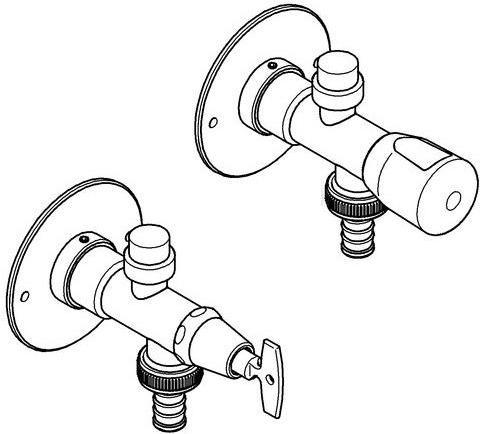 Actual product image Grohe Freeze-proof external wall valve Eurotec-Complete 41212000