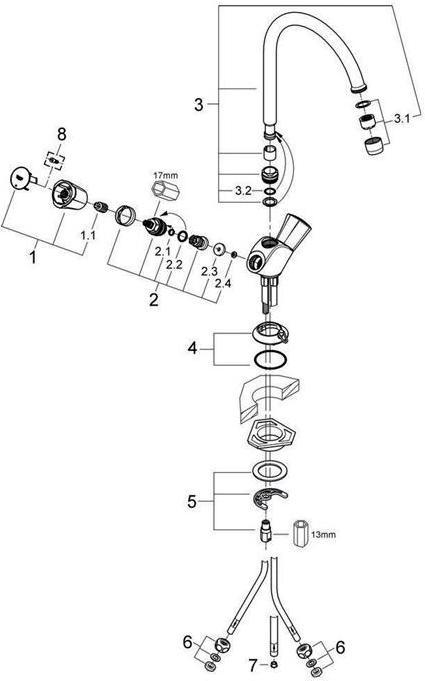 Image du produit Grohe Robinet basse pression Costa chrome brillant 31930001