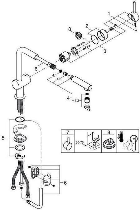Actual product image Grohe Küchenarmatur mit Handbrause Minta supersteel matt 30274