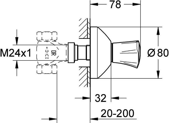 Produktbild Grohe UP-Ventil-Oberbau COSTA Mark rot EBT 20-200mm chr (1 x)