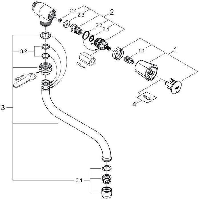 Actual product image Grohe Costa outlet valve DN15 30484001