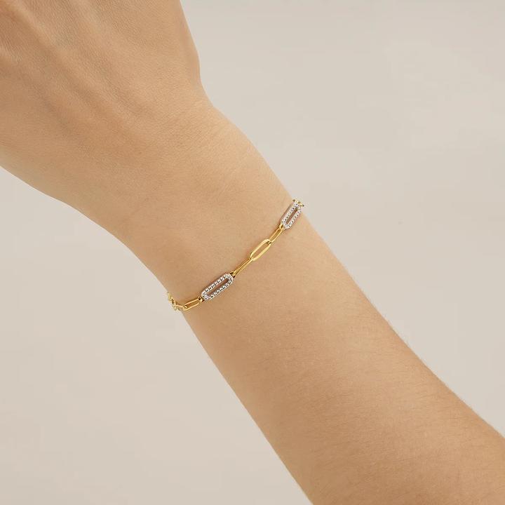 Produktbild Charles Garnier Zweifarbiges Silberarmband, Zirkoniumoxid (21 cm, 925er Silber)