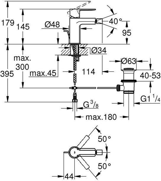 Actual product image Grohe Bidet mixer Lineare 33848001 chrome