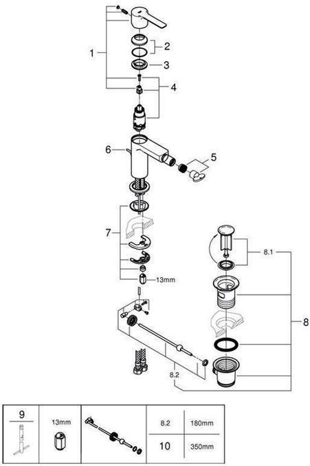 Actual product image Grohe Bidet mixer Lineare 33848001 chrome