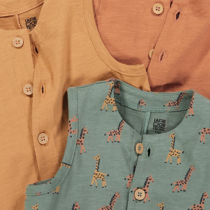 Actual product image La Redoute Collections 3-pack of short overalls (86)
