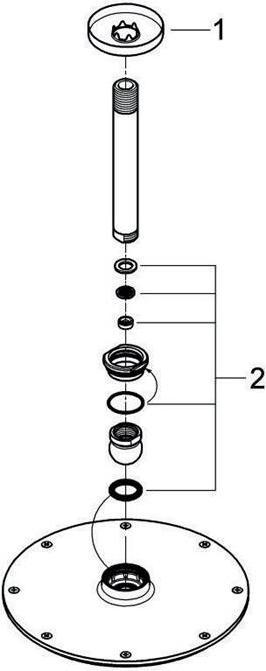 Actual product image Grohe Overhead shower set Rainshower Cosmopolitan 210 26063000 21 cm incl. ceiling connection 14.2 (9 l/min)