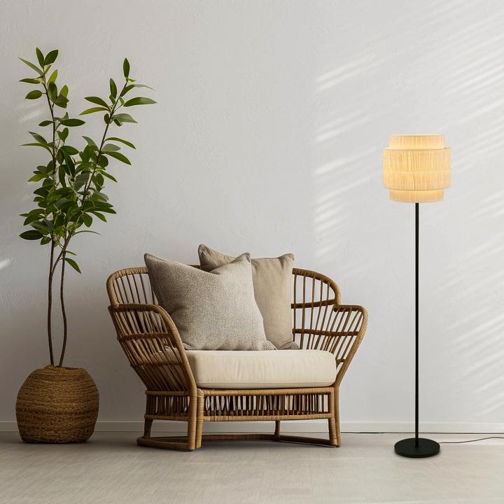 Immagine prodotto Briloner Lampada da terra, nero/naturale, excl.1x E27/max. 10W (E27)