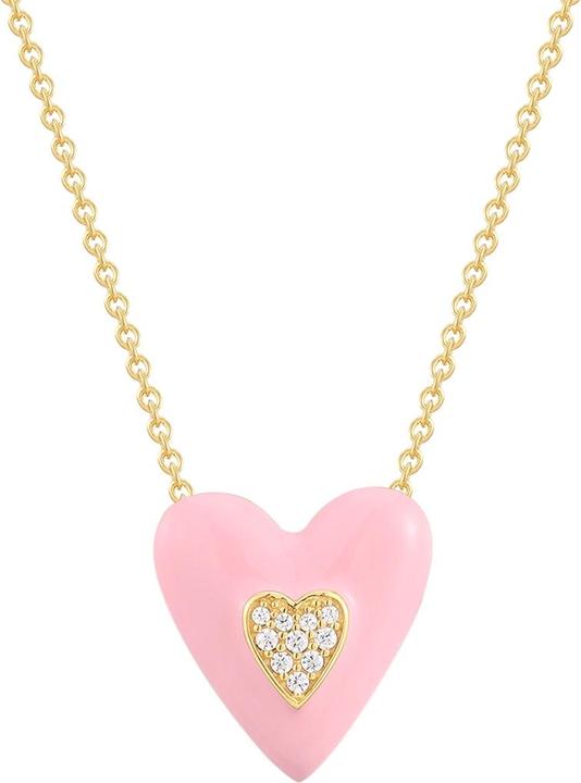 Glanzstücke München Ladies Heart Sterling Silver Cubic Zirconia Yellow Gold 40.0 cm Base Chain + 5.0 cm Extension - (Sterling Silver, 40 - 45 cm)