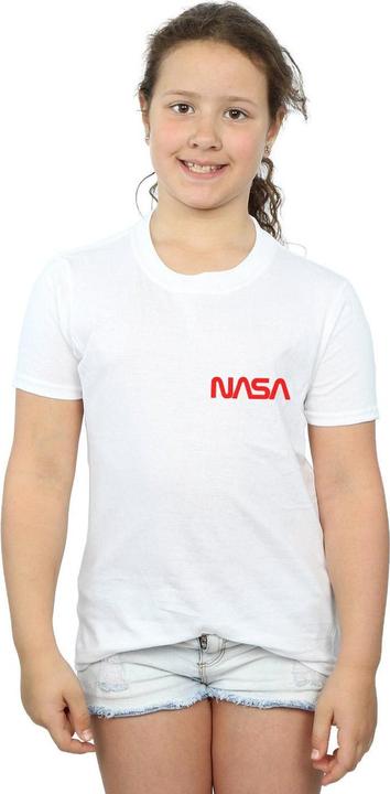 Immagine prodotto Nasa Modern Logo Chest Maglietta Ragazze (140, 146)