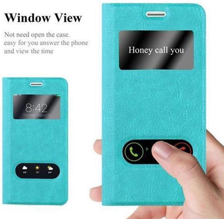 Actual product image Cadorabo Book with View double window cover (Samsung Galaxy S5 Neo, Samsung Galaxy S5)