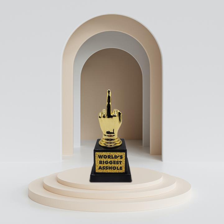 Actual product image Thumbs Up Mad Monkey - TROPHY "World's Biggest Asshole"