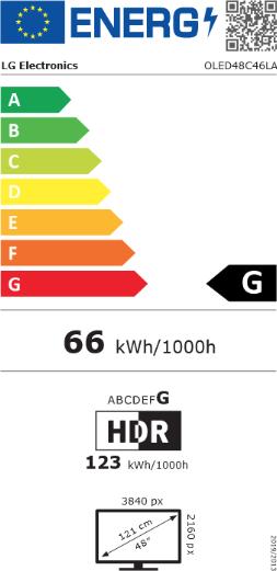 Energie-Label LG OLED48C46LA evo 48 Zoll Smart TV UHD 4K (2024) (48", C4, OLED, 4K, 2024)