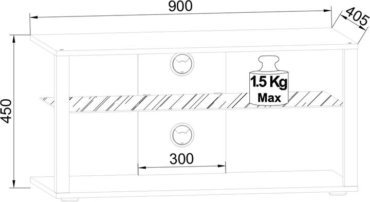 Image du produit VCM Bois TV Lowboard Roulettes Meuble TV mobile Rack Console Meubles Table TV Phono Verre (90 x 41 x 45 cm)