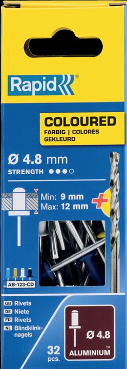 Actual product image Rapid Coloured blind rivets Ø 4.8 x 12 mm