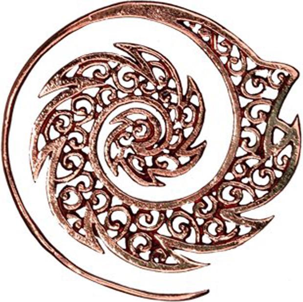 Produktbild Star Piercing Ohrgewicht Spirale rosegold Tribal Feuer (ohne Messing, Bronze)
