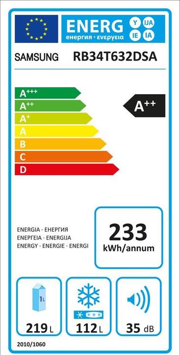 Label énergétique Samsung RB7300 (341 l)