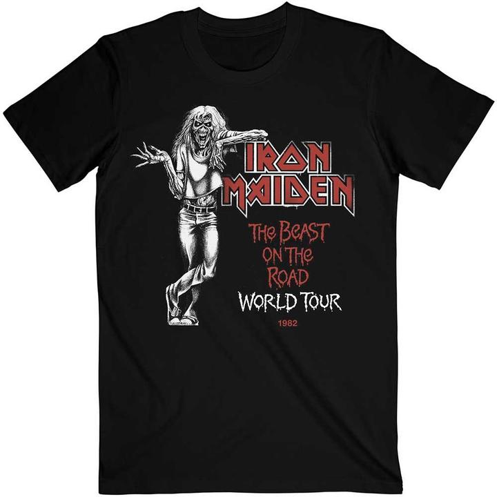 Actual product image Iron Maiden Unisex Adult Beast Over Hammersmith World Tour 82 Cotton T-Shirt (M)