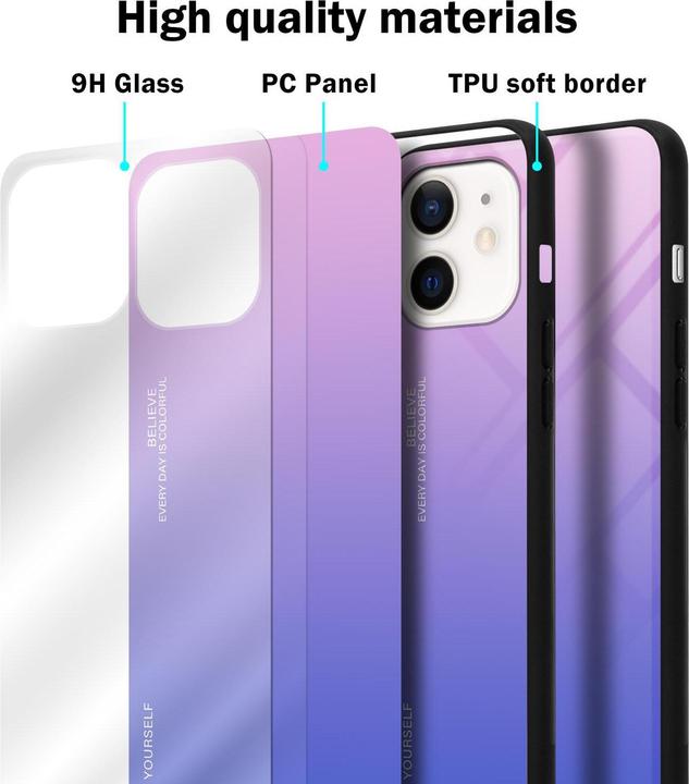 Image du produit Cadorabo Couverture en verre TPU 2 couleurs (Apple iPhone 12 mini)