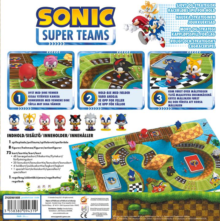 Actual product image Asmodée Sonic Racer Boardgame (Nordic) (SONIC01NOR) (Danish, Dutch, Finnish, Swedish)