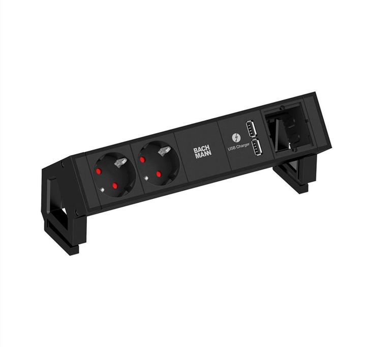 Produktbild Bachmann DESK 2 Verlängerungsschnur (2 x, CEE 7/3, USB, 0.20 m)
