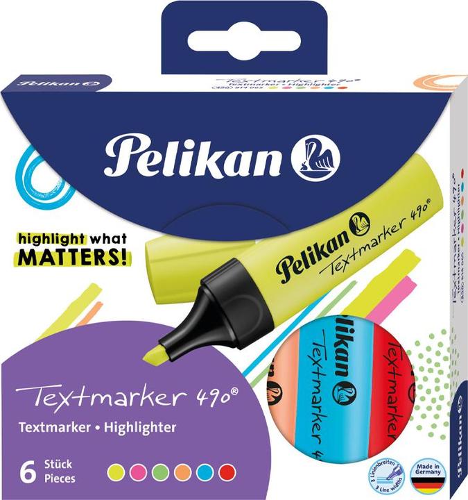 Actual product image Pelikan Highlighter 490 (Neon yellow, Neon pink, Neon green, Neon orange, 2 mm, 6 x)