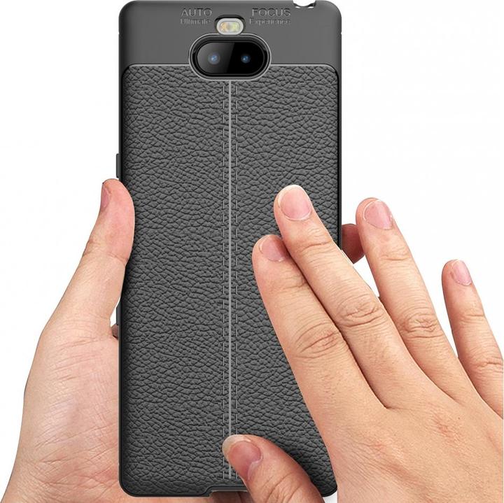 Actual product image Screenguard Sony Xperia 10 Plus Case Leather Design TPU Cover (Sony Xperia 10 Plus)