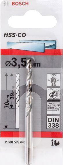 Productafbeelding Bosch Professional Zubehör Metaalboor HSS-Co 3,5x39x70mm (3 mm)