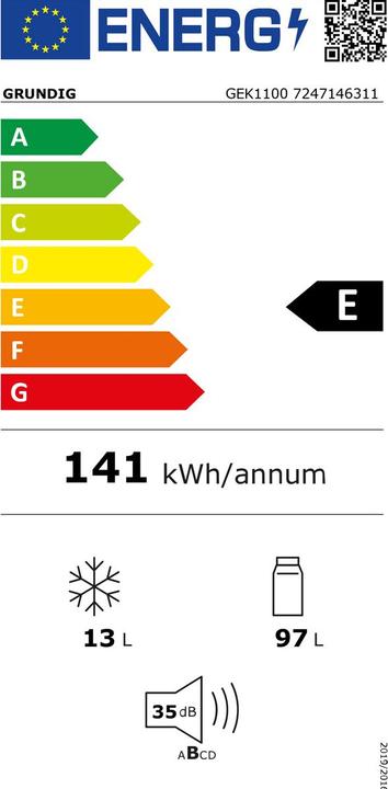 Etichetta energetica Grundig Frigoriferi-congelatori da incasso (110 l)